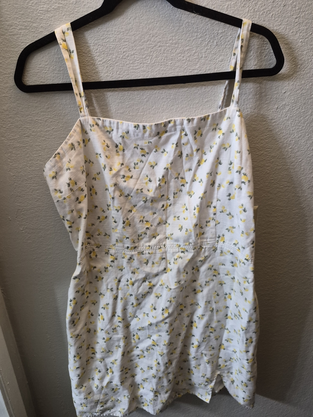 Abercrombie & Fitch White Smocked Sundress with Yellow Floral Accent